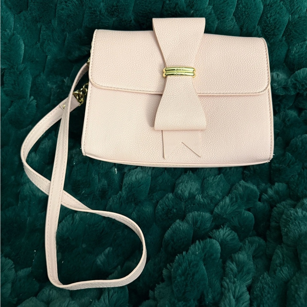 Betsey Johnson Pink Crossbody Bag with Bow